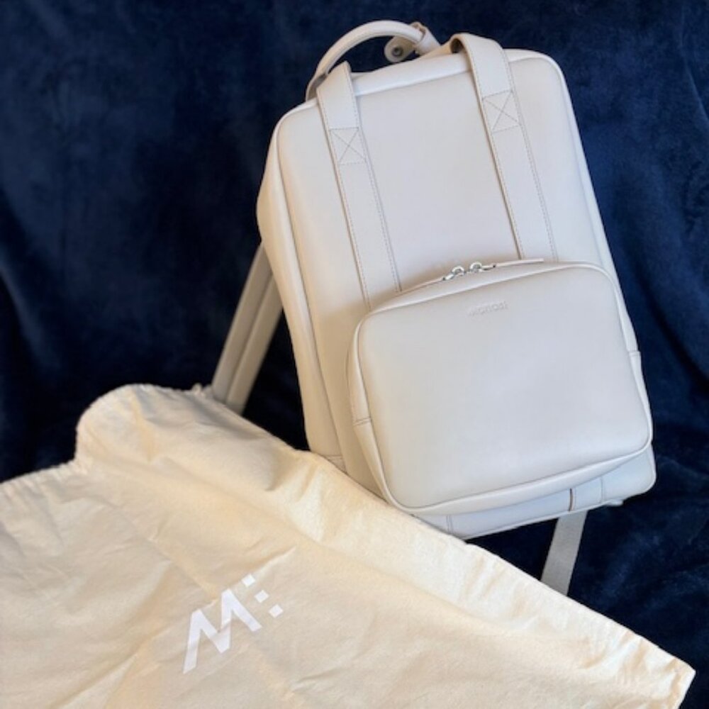 Monos Metro backpack - Ivory vegan leather with Quicksnap classic kit